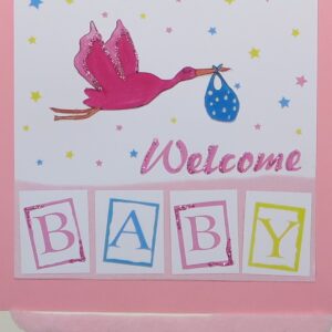 Karte Welcome Baby Storch A5