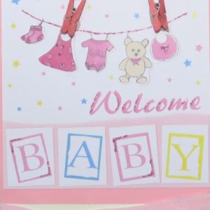 Karte Welcome Baby Wäscheleine A5