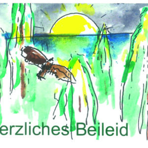 Karte herzliches Beileid Vogel A5